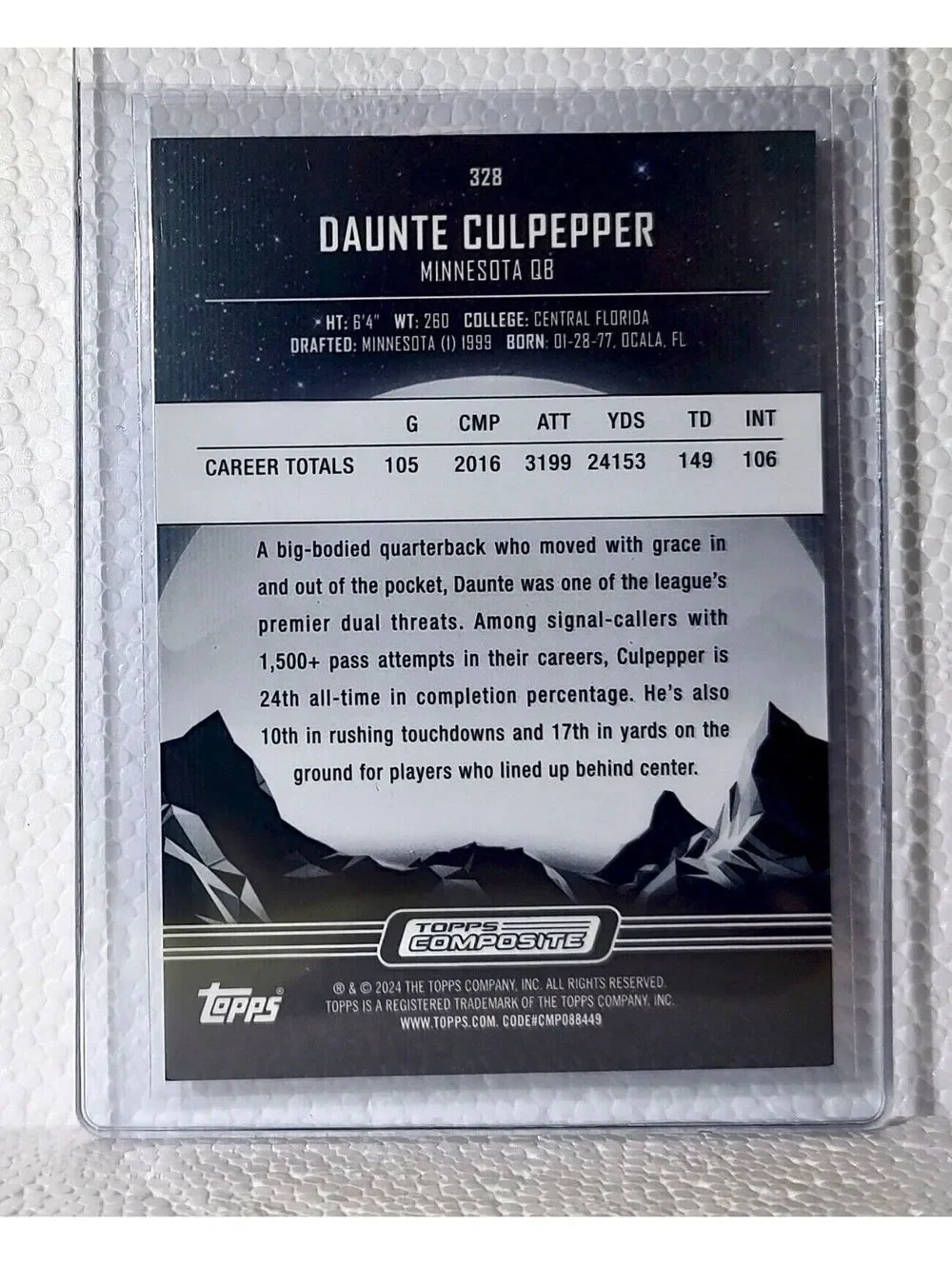 2023 Daunte Culpepper Topps Midnight NFL #328 Football Card Minnesota Vikings